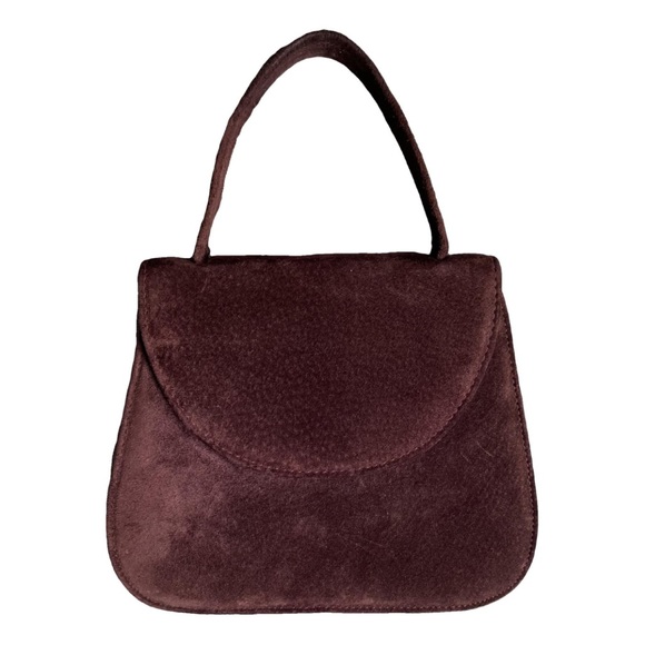 Vintage Laura Ashley Suede Mini Flap Bag - Picture 1 of 12